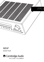 Cambridge Audio Azur 651R 751R - Owners manual